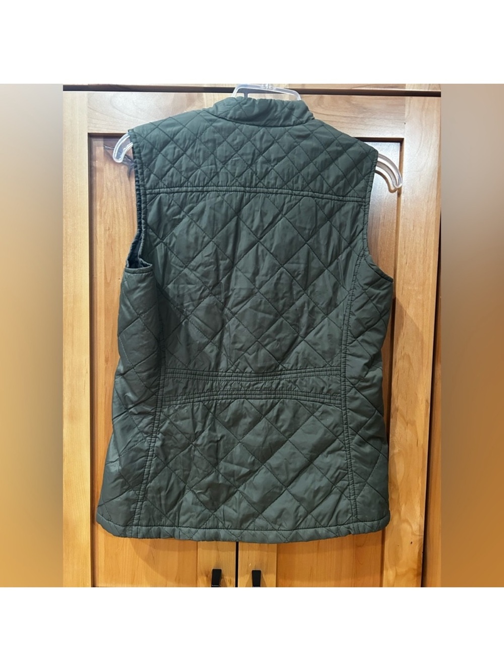 Allegra K olive green lightweight Quilted zipper puffer vest small S - Picture 3 of 3